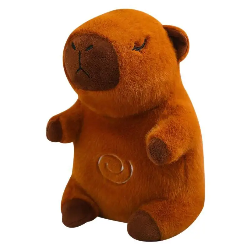Soothing sleeping doll Capibala four gear breathing light music plush toy cute Capybara doll