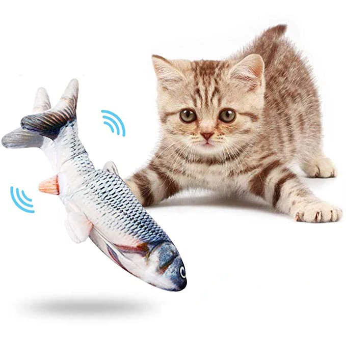 
Hot Selling Cat Playing Electric Moving Fish Floppy Catnip Toy USB Charging Cat Toy Fish 