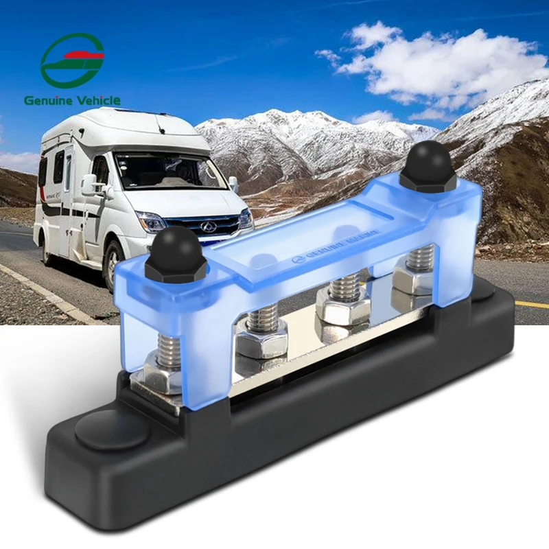 300V AC/48V DC Surface Mount Terminal Busbar Block RV Power Distribution Terminal Busbar With Fireproof Cover