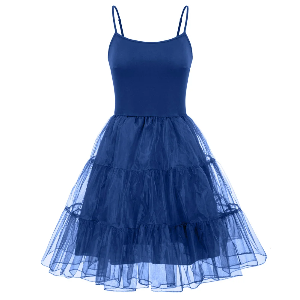 Grace Karin 2-Layer Voile Vintage Petticoat Under Dress Women Spaghetti Strapped Dress