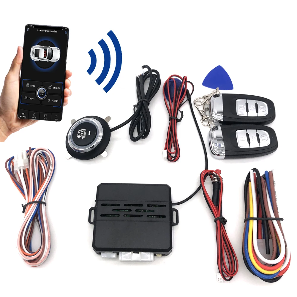 12V Car SUV keyless Entr System Engine Start Alarm System Push One-Button Start System Remote Starter Stop Car Accessories
