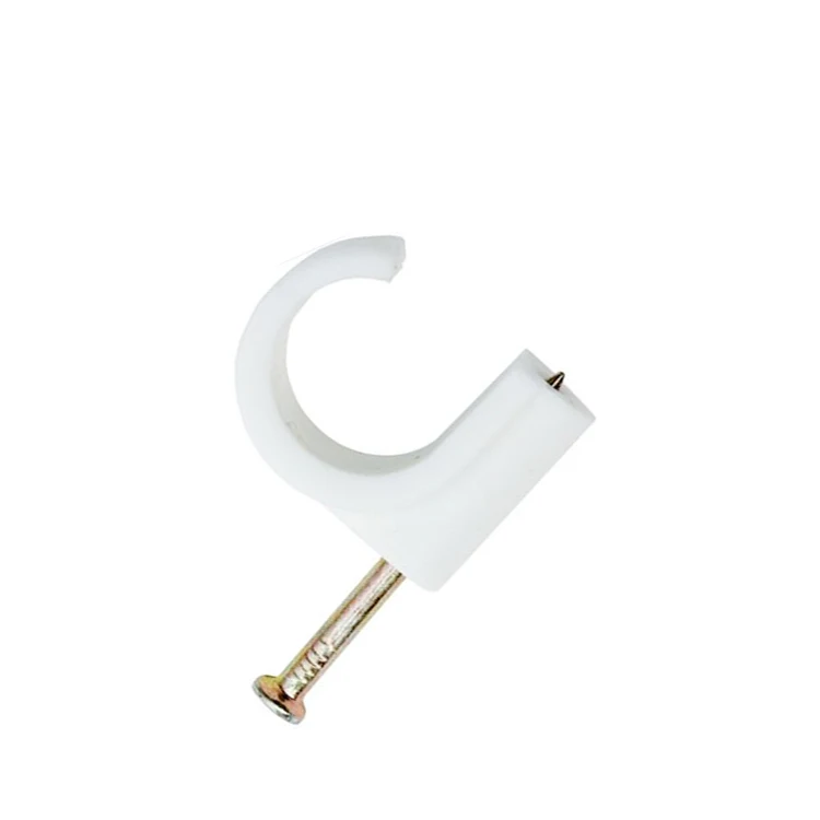 
Custom White Plastic Pipe Tube Clips Holder With Nail 