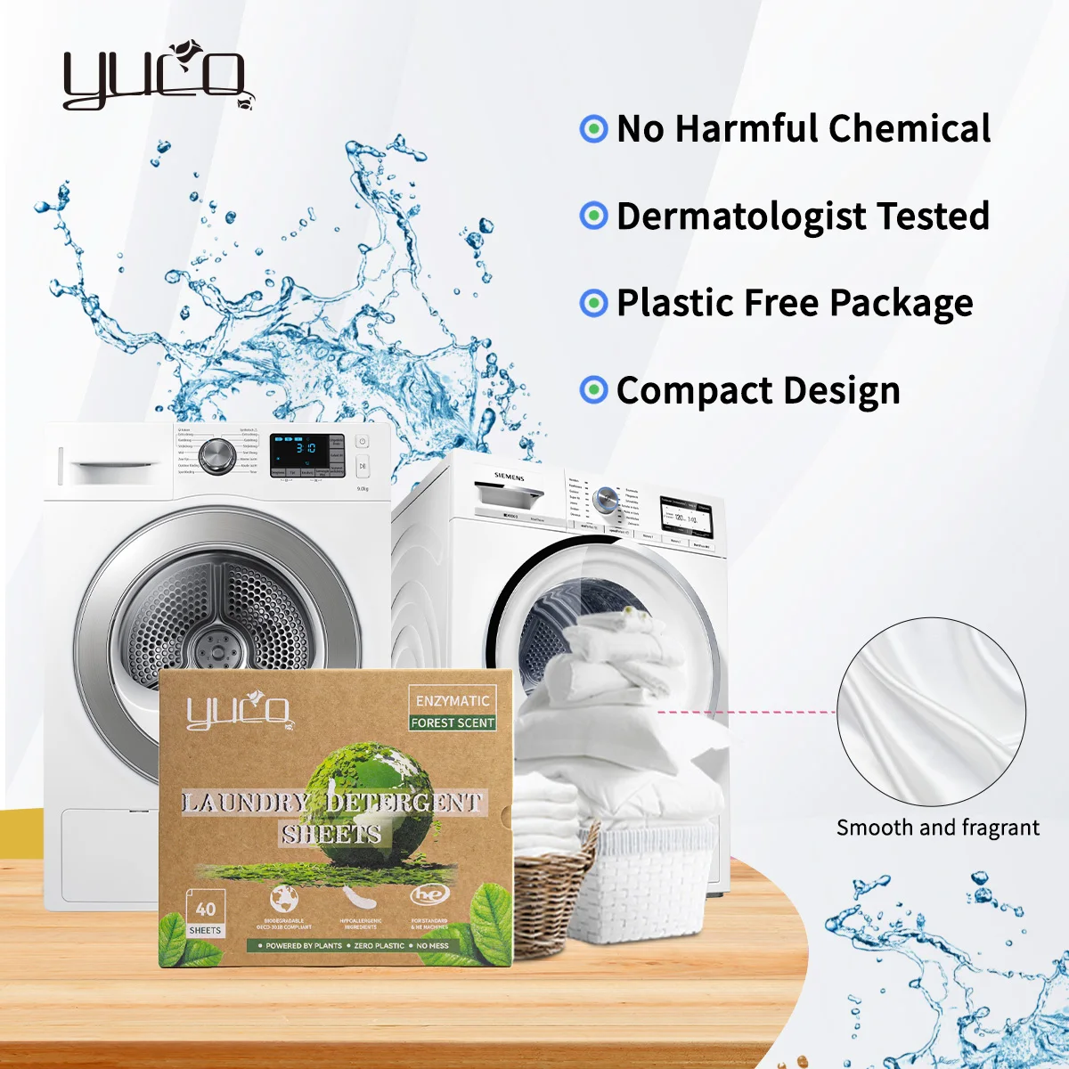 No Plastic Laundry Detergent Sheets Fresh Scent Detergent Washer Sheets Laundry Soap Sheets For Travel Home Washing
