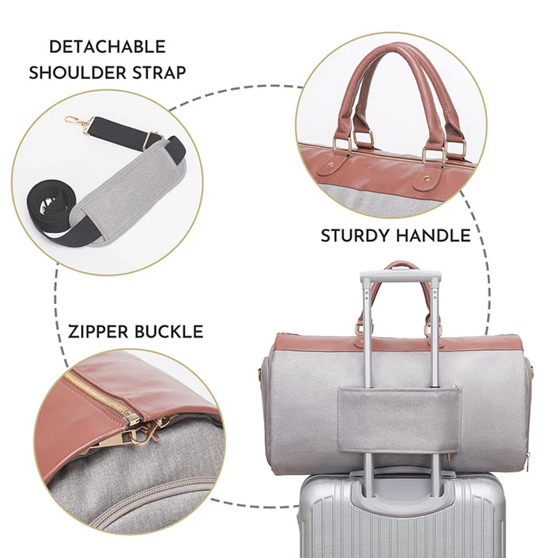 Travel Women Convertible Carry Garment Bags Large 2 in 1 Hanging Suitcase Luggage Garment Bag Suit