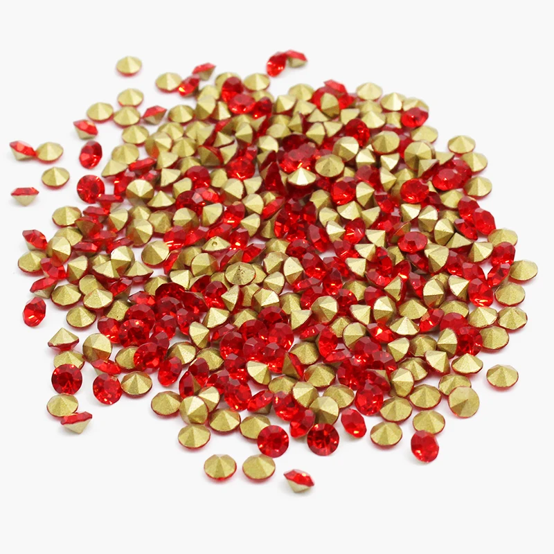 High Quality Light Siam Crystal Beads Chaton ss12 Pointback Rhinestones for Nails Bags Garments