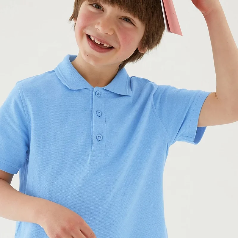 School Uniform Short Sleeve Polo T-Shirt Plain School Camisetas Polo Blank Solid Color Unisex Kids Classroom Polo T Shirt