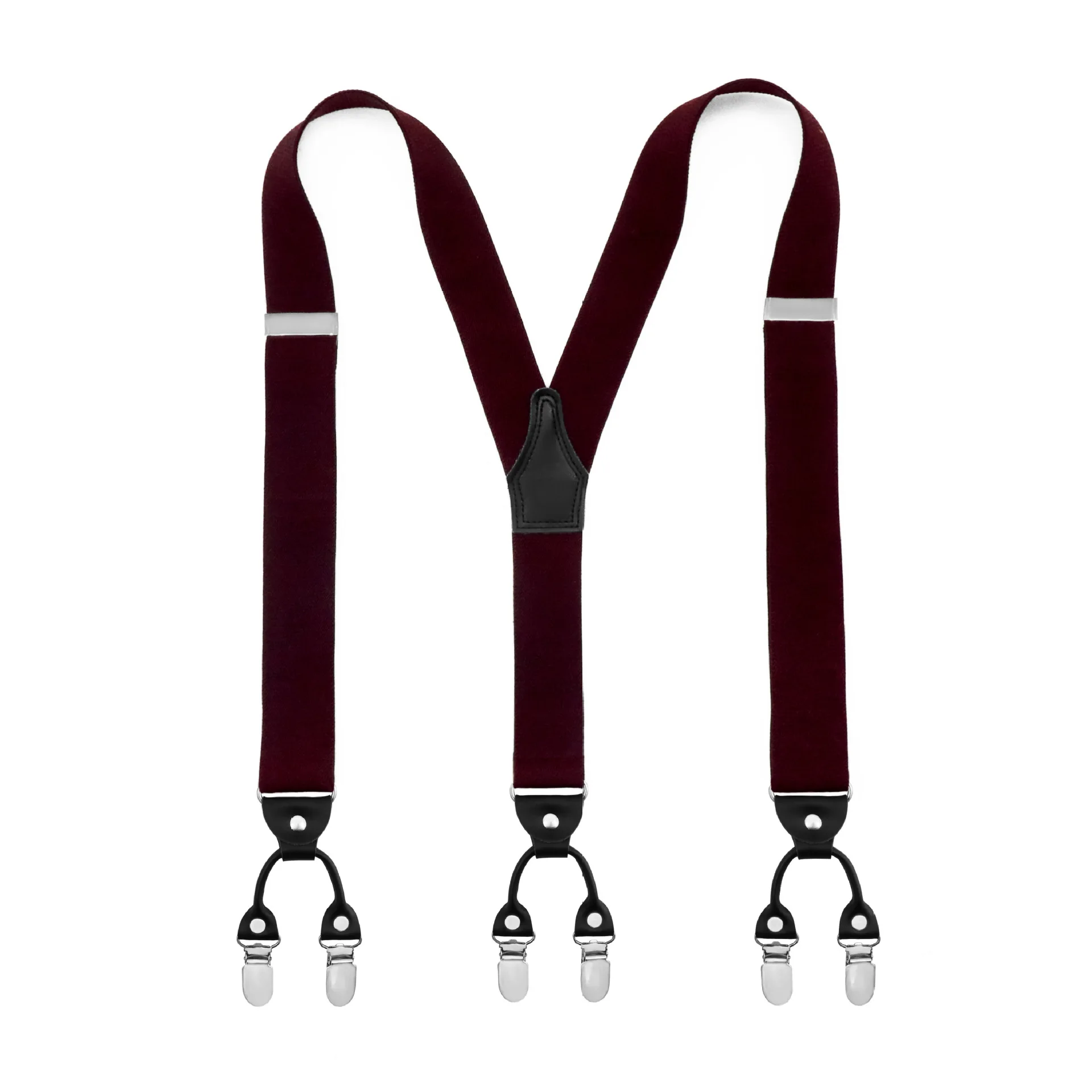 Fast Delivery RTS  Hot Sale Solid Color Gold Clips Jeans Jumpsuit Leather Suspenders For Men