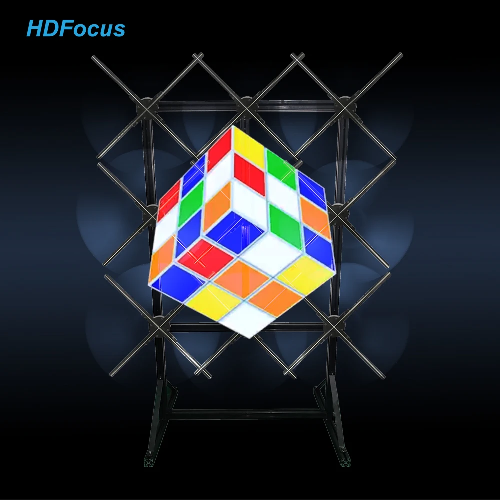 HDFocus Free 3d Video Colored Hd Led Lights Human Size Rack Fans Backpack 150 Cm Totem Projector 3d Hologram Fan
