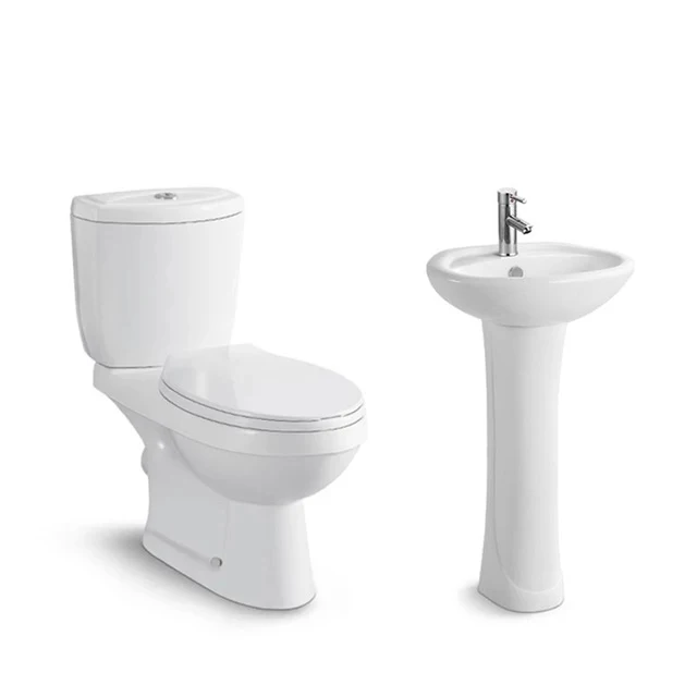 
B1102&D601 good quality ceramic wash sink washroom toilet set 