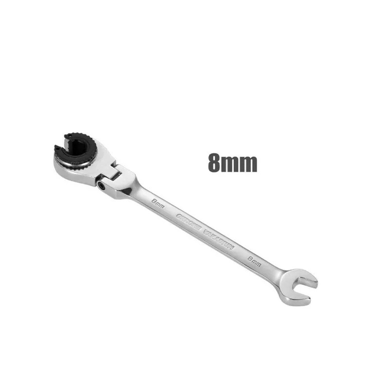 Ratcheting Wrench Set with Open Flex-head