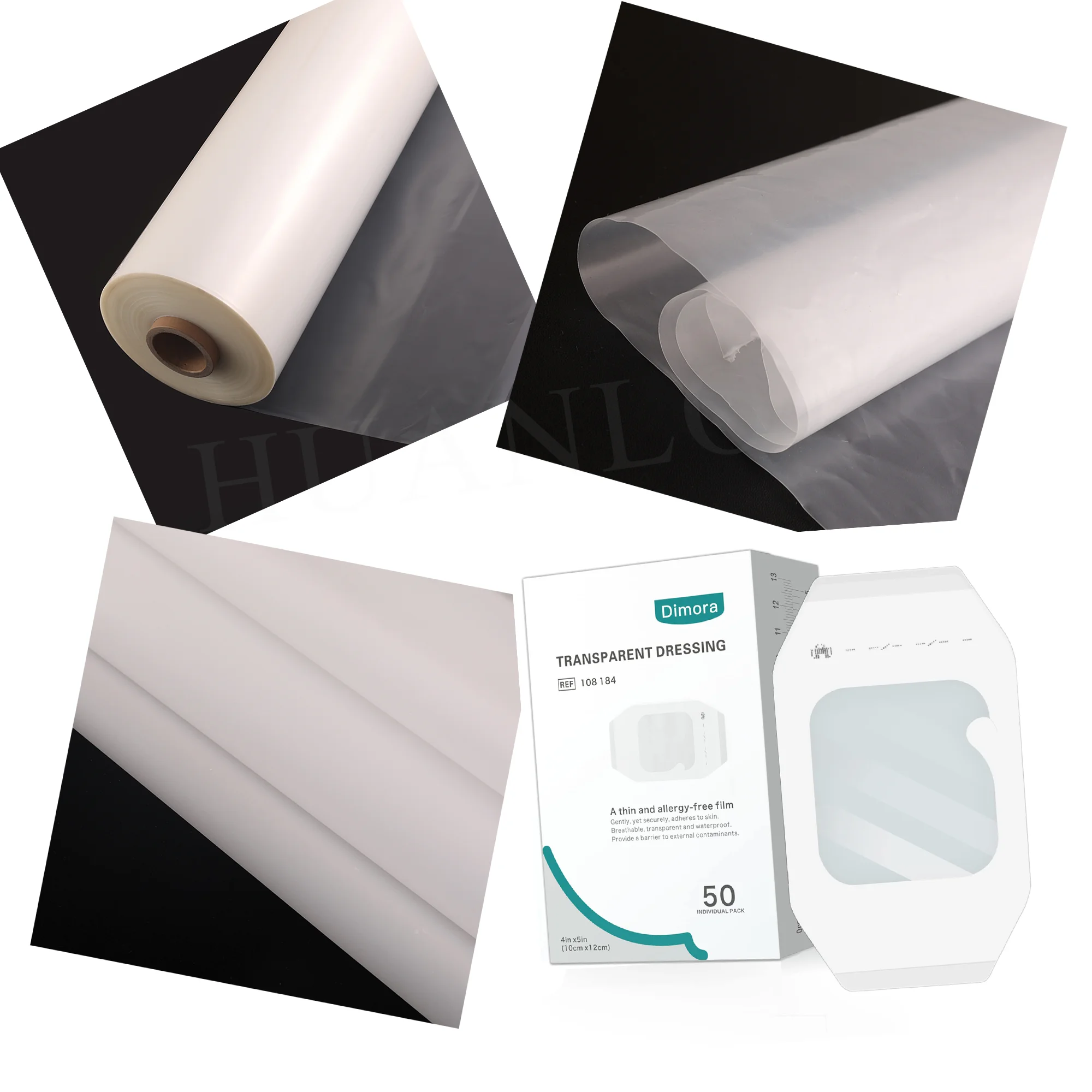 HUANLONG Breathable Waterproof TPU Film White Plastic Membrane Waterproof TPU Film For Medical Dressings