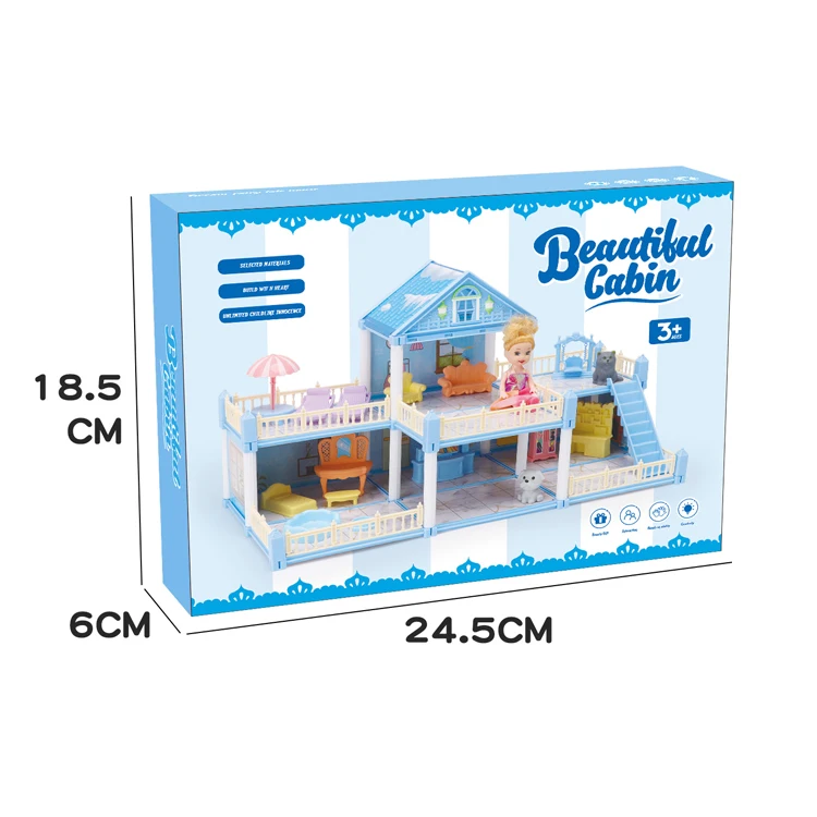 Hot Selling DIY Doll House With Furniture Miniature House Assembling Toys For Kids