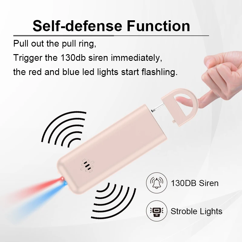 Wholesale Keychain Smart GPS Tracker Wireless Alarm Anti Lost Key Finder with women self defense alarming 130DB led lights