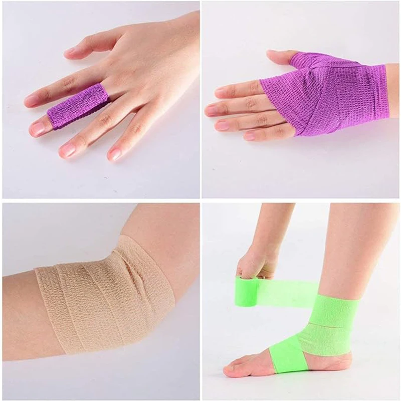 Soft Non Woven Tape Latex Free Finger Thumb Sport Tape Elastic Cohesive Bandage For Athletic