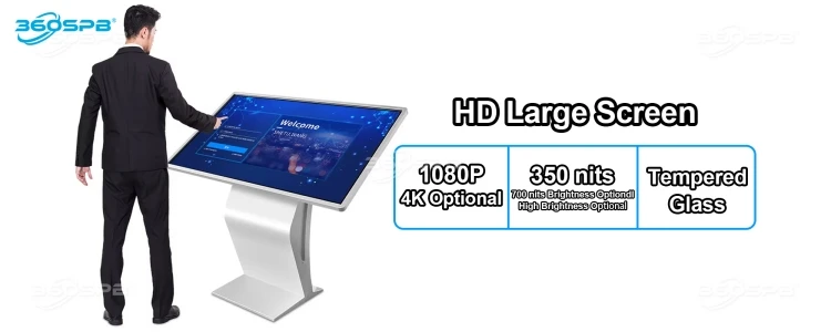 360SPBI ITK32K INGSCREEN 32 Inch Floor Standing LCD Touch Screen Digital Kiosk 20-Point Information