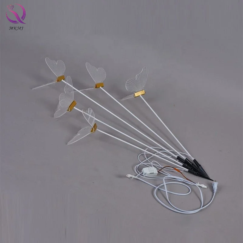 New Acrylic Butterfly Lights Inserted Into The Ground Wedding Lighting Arrangement Butterfly Road Guide Light Welcome Area Decor