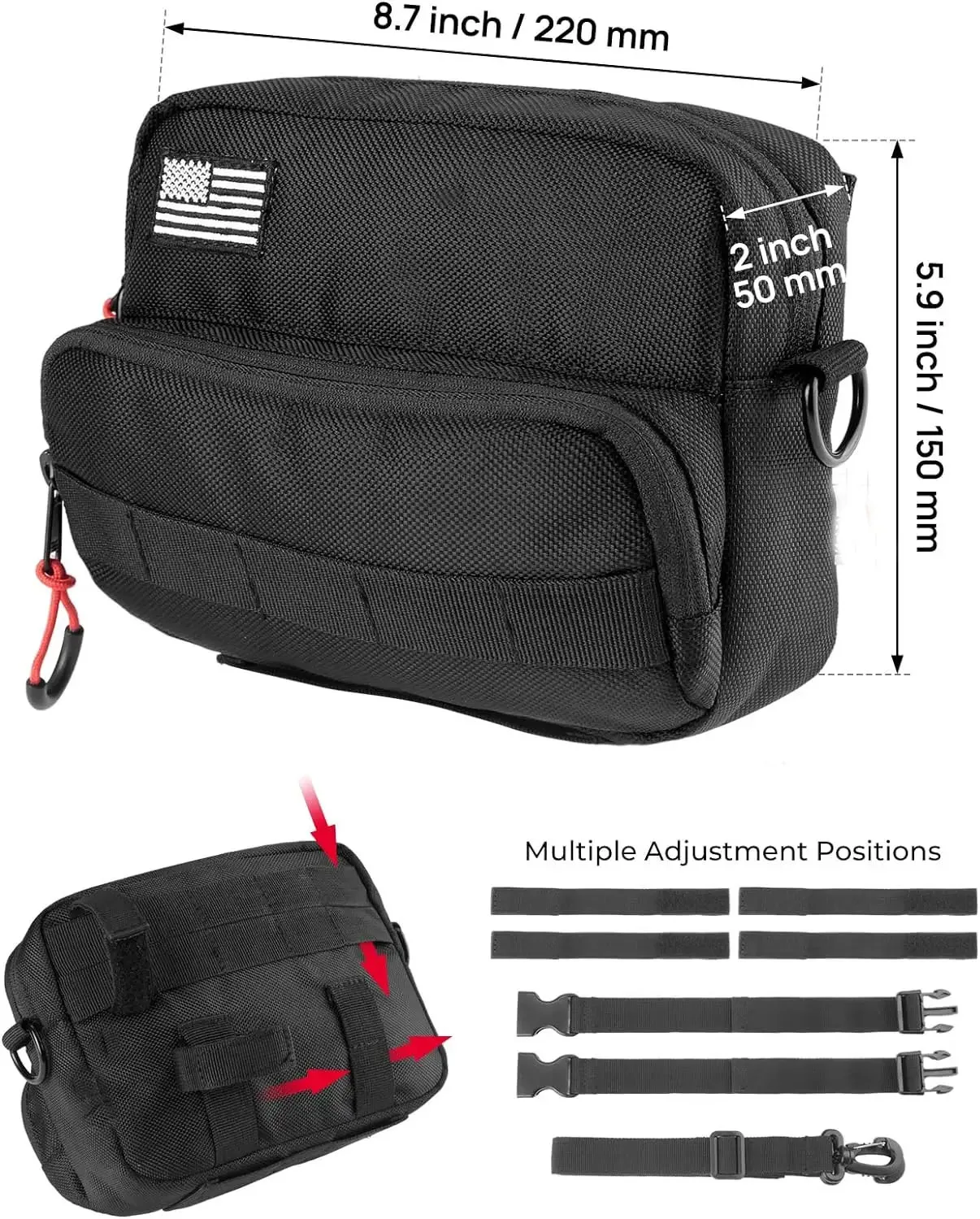 Fashion Waterproof Tactical Bicycle Bar Bag Universal Handle Bar Bag Portable Organizer Motorcycle Bag