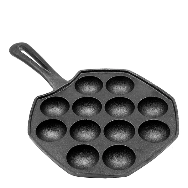 12 hole cast iron Octopus Ball Dutch Pan cake cooking egg poacher poffertjes Takoyaki pan
