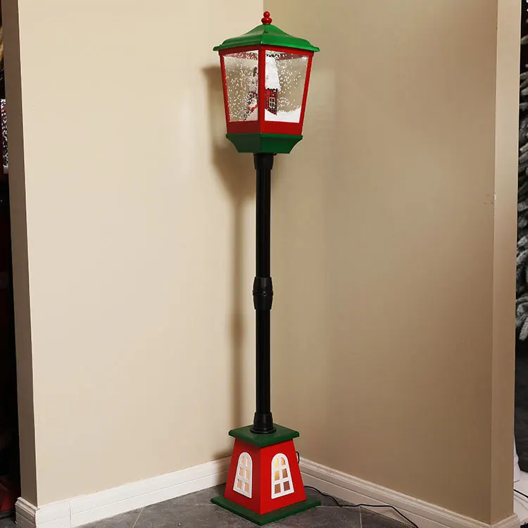 Christmas Decoration Indoor and Outdoor Hanging Santa Claus Street Lamp Snowing Storm Lantern with Music