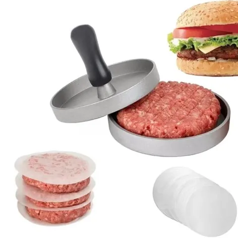 Factory Aluminum Hamburger Non Stick Patty Maker Model Meat Burger Press With Wax Paper