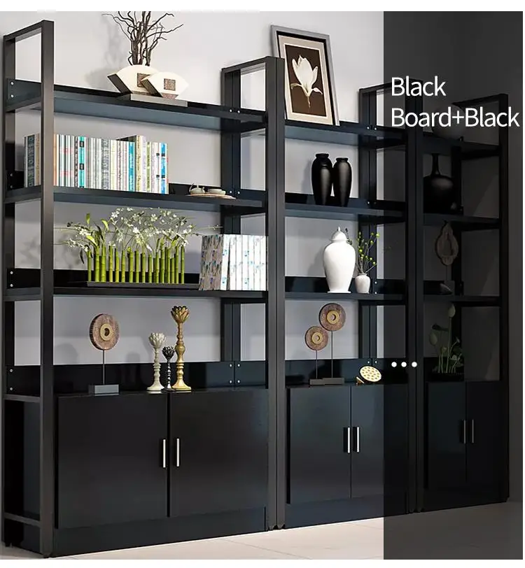 Nordic Office Iron Art Bookshelf Wood Bookcases Simple Modern Living Room Storage Bookcase Decoration Display Stand