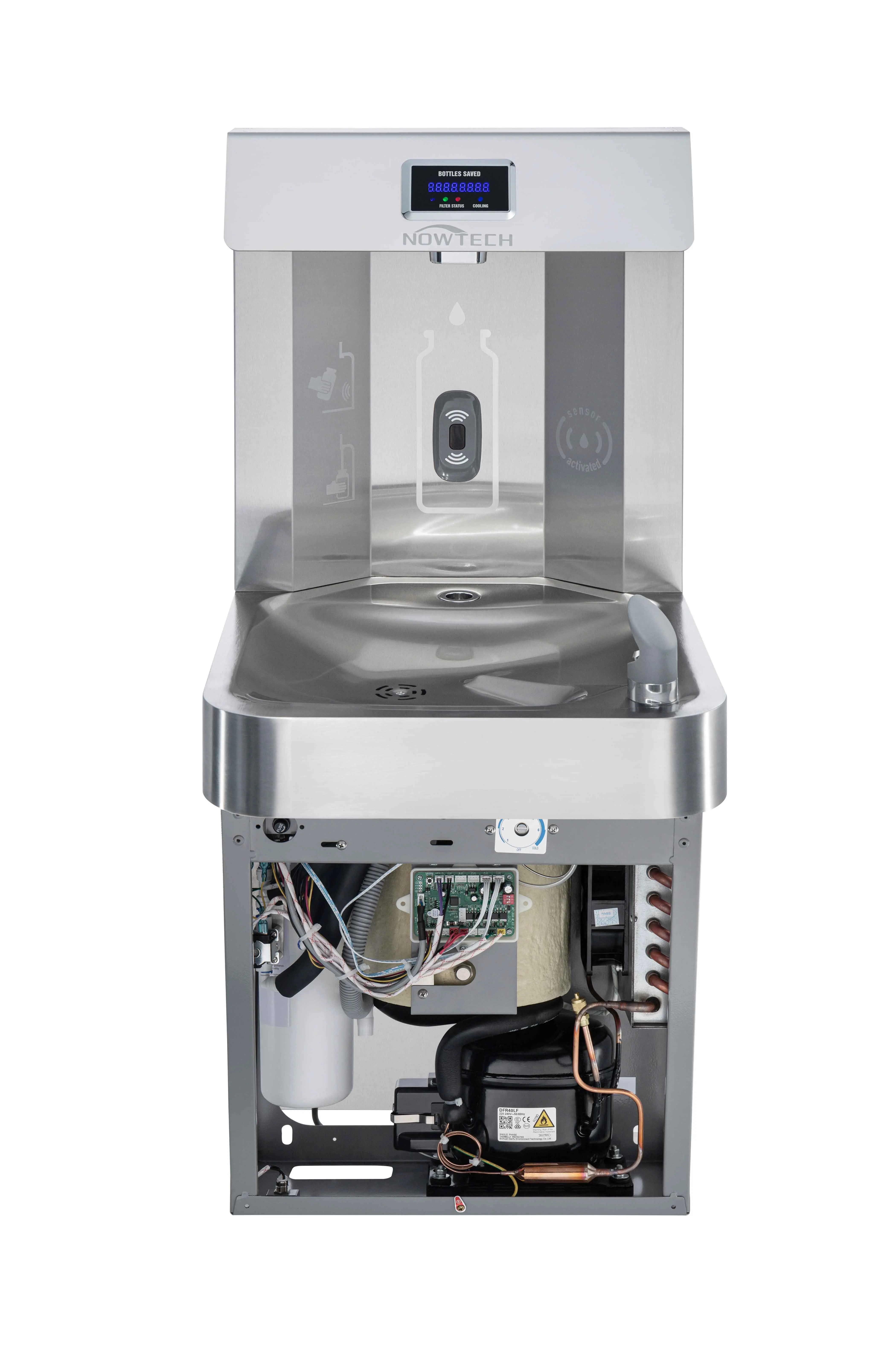 Built-in Indoor installation Surface Mount Non-Refrigerated Bottle Filler  for schools, gyms, offices, and public spaces.