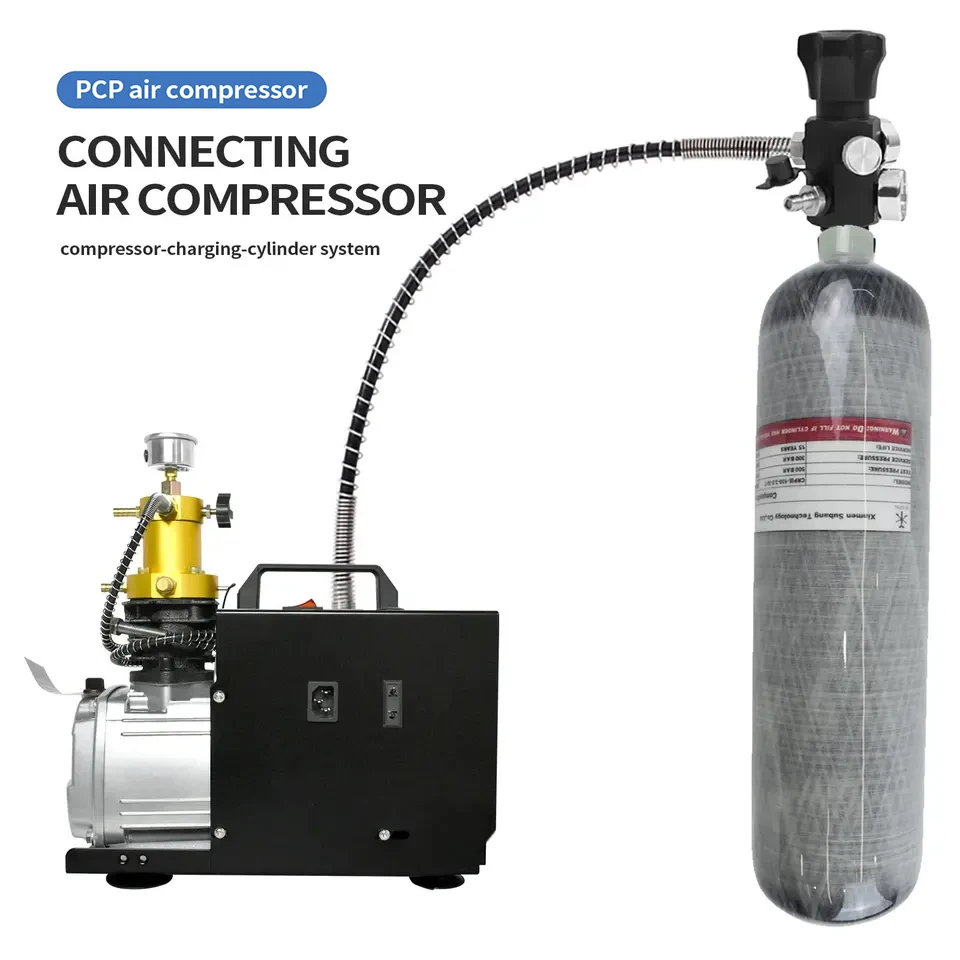 GP Impact-resistance Low Price CE 3L High Pressure 300Bar 4500Psi Scuba Carbon Fiber Gas Cylinder With Red Valve Gauge Regulator