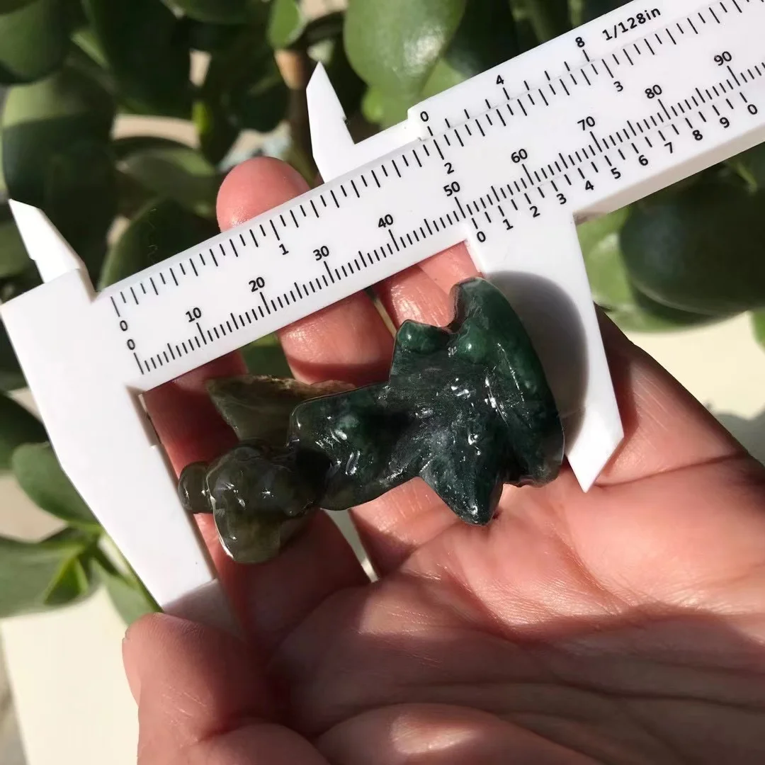 Wholesale Natural Crystal Stone Animal Carving Moss Agate Healing Butterfly Flower Fairy for Decoration Gifts