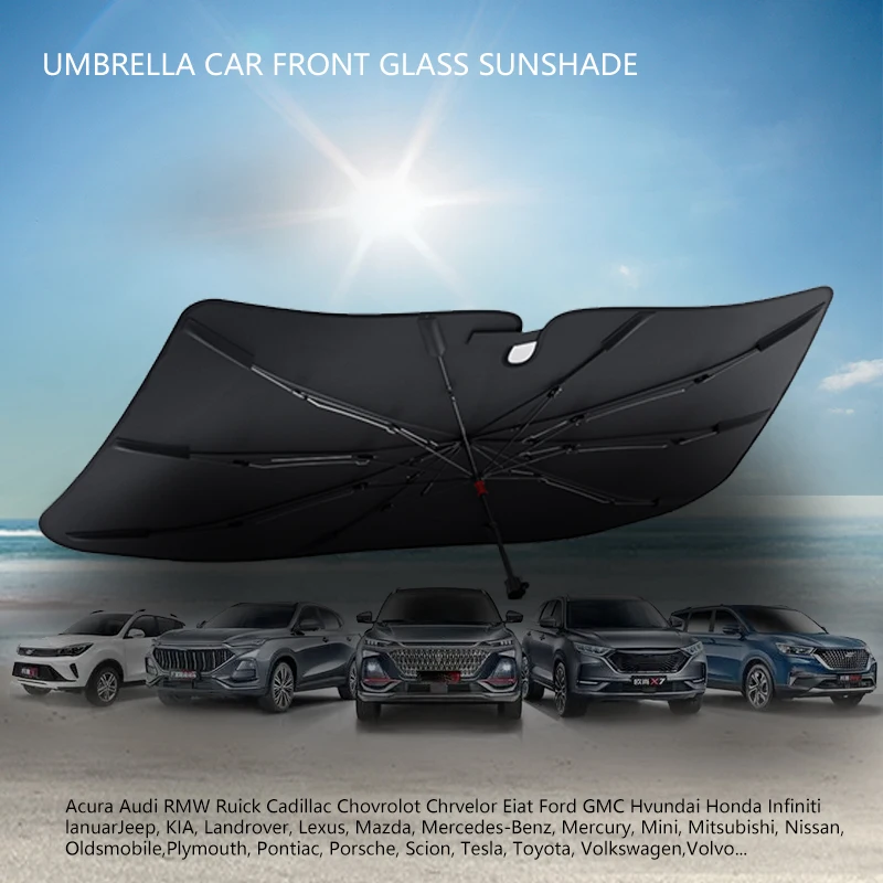 High Quality Portable Personalized custom Logo  Car Front Windshield Sunshade  Umbrella