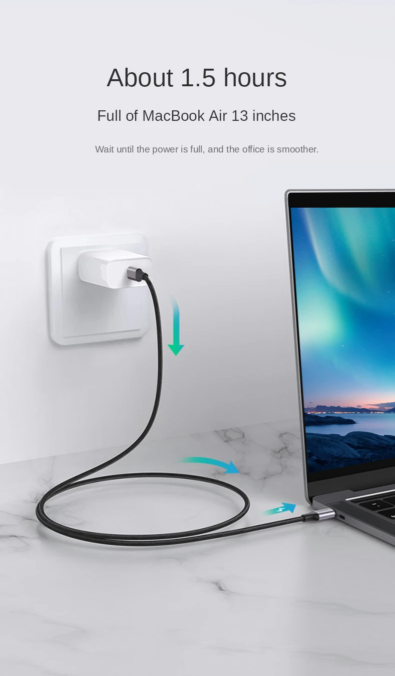 PUJIMAX Durable 60W Fast Type-C To Type-C Charging Cable USB C Nylon Cord For Xiaomi Samsung Huawei Mobile Phone Cables