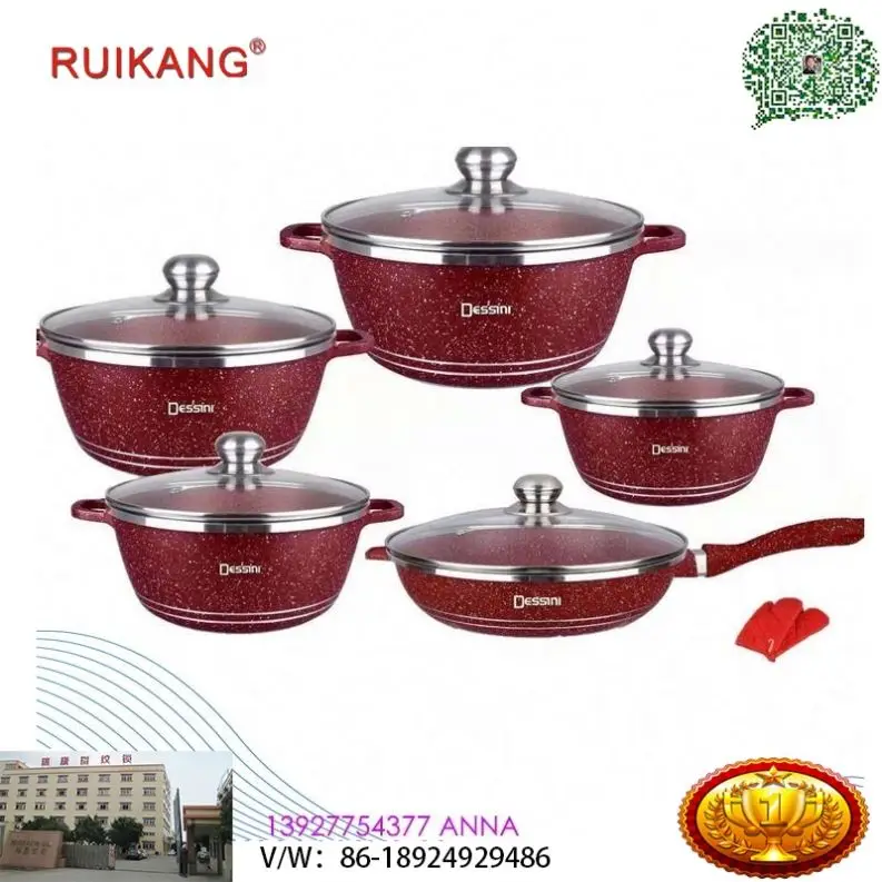 hot sales with high quality 12pcs DESSINI die casting non-stick non stick aluminum cookware set