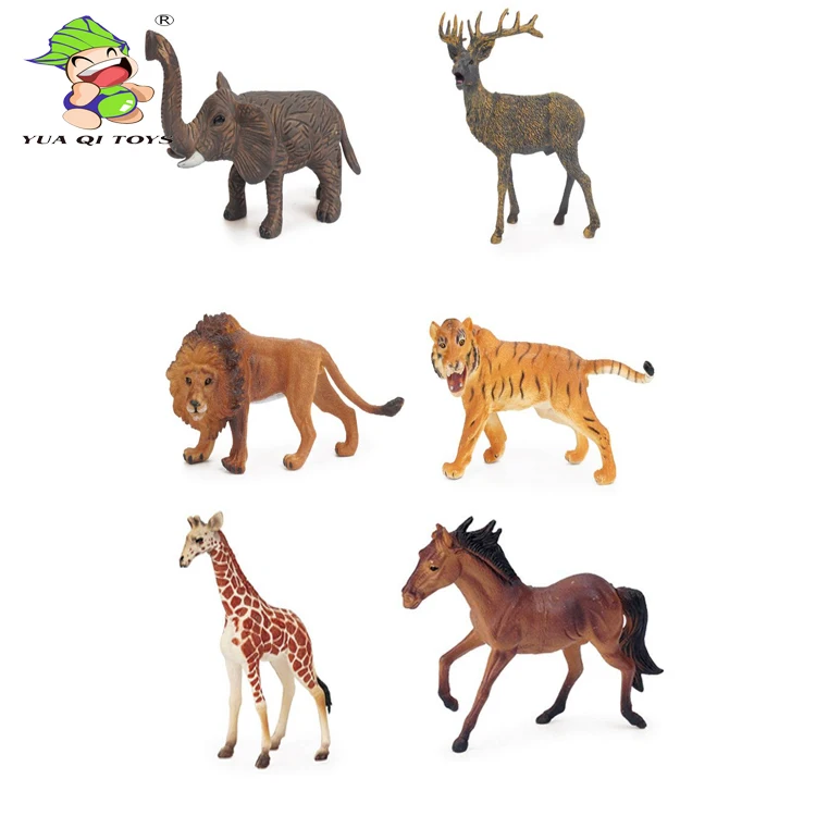 YQ 6 PCS Plastic African Jungle Animals Play Set Safari Animals Toys Set for Kids