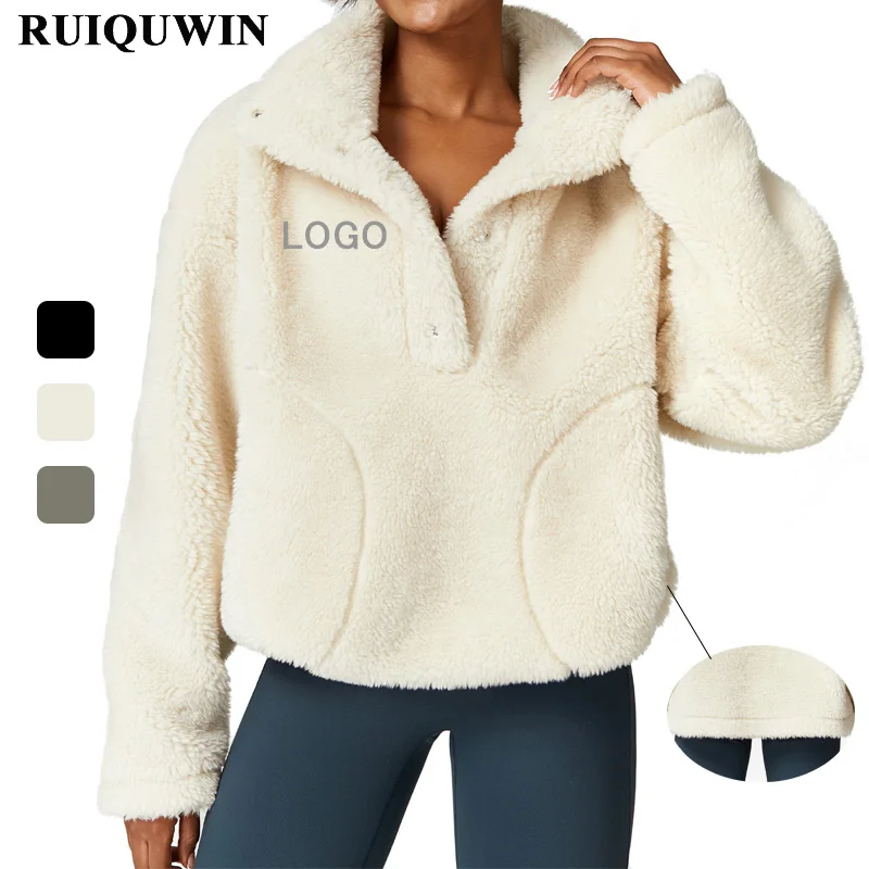 RUIQUWIN New Arrival Winter Coats For Ladies Women Polar Fleece Gym Outdoor Fitness Thick Tops Winter Jacket Woman