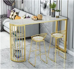 Bar Table Luxury Bar Desk Modern Marble Bar Table And Chair High Feet Long Narrow Desk