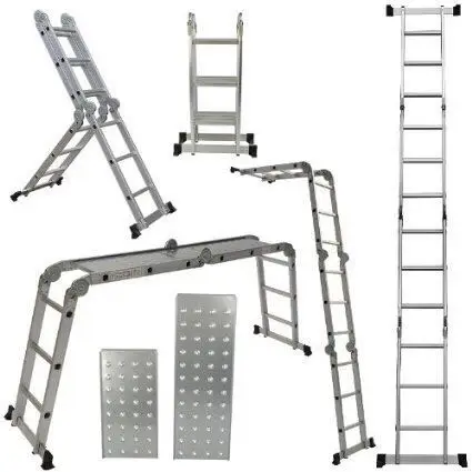 Aluminum Ladder with Platform Step Stairs Extension Ladder Shelf Hinge for Ladder Top Selling Household Two Step Folding Outdoor