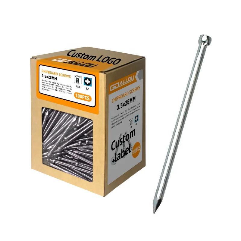 Безголовый картон DIN1152, оцинкованная стальная проволока, железо, китайский поставщик, полированные обычные гвозди