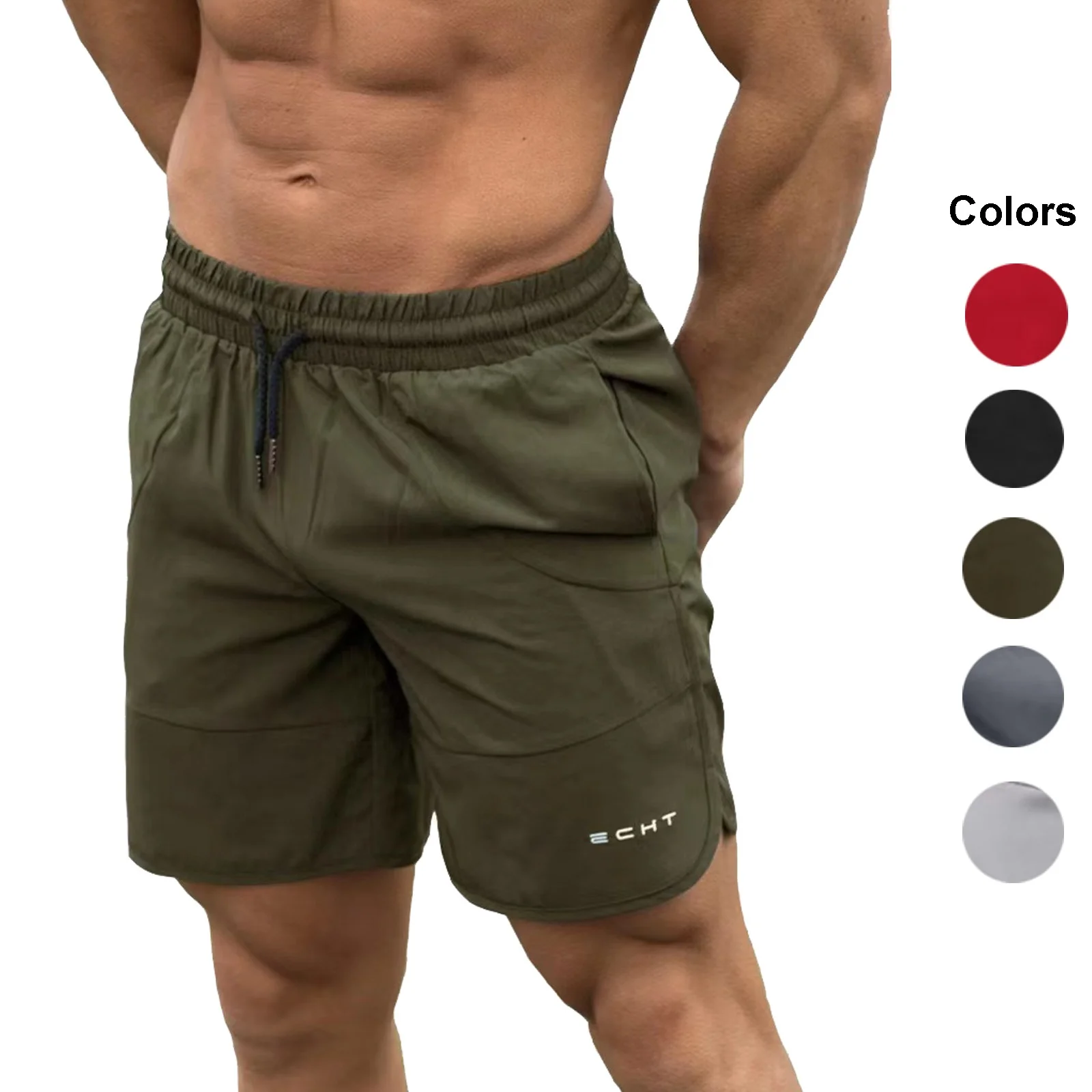 Men 7' Inch Spandex Workout Shorts  wholesale Quick Dry Mesh Fitness Men short pants  Cargo Gym Shorts With Pockets