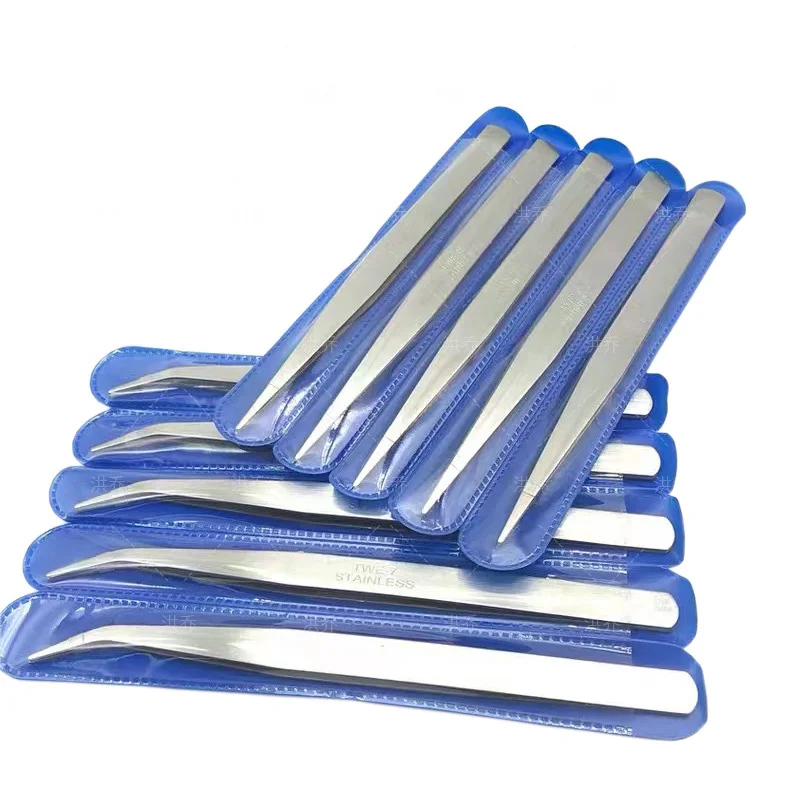 12.5/14.5cm tweezers, pointed curved tweezers, thickened straight tweezers, stainless steel elbow tweezers Nail tweezers