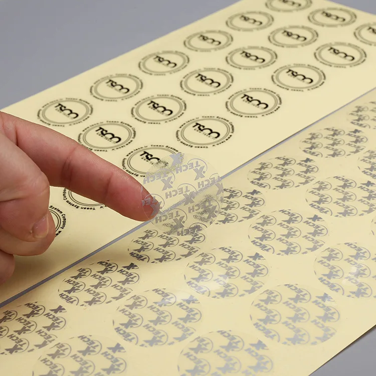 Custom Printing Logo Roll Transparent Labels Gold Foil Clear Self Adhesive Private Stickers Label