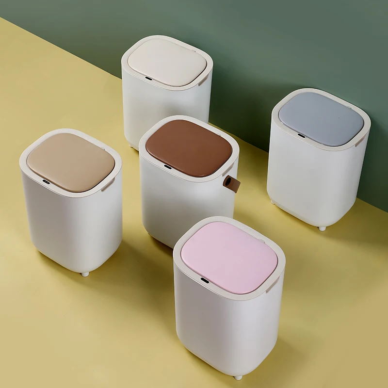 Intelligent Automatic Touch Free Rectangular Rechargeable Dustbin Smart Waste Bins Trash Can Japanese Stylish Space KOREAN Baby