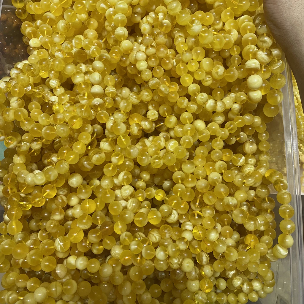 Natural amber Baltic Russia high quality gold white amber cheap amber Muslim prayer beads Amber Beads Bracelet rosary