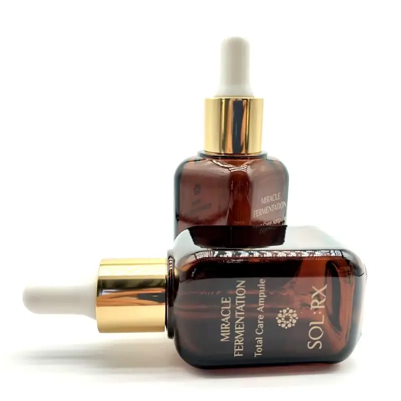 Popular Cosmetic Container Serum Essential Oil 30 Ml Cube Square Dropper Custom Glass Bottle Square Amber Dropper Bottle