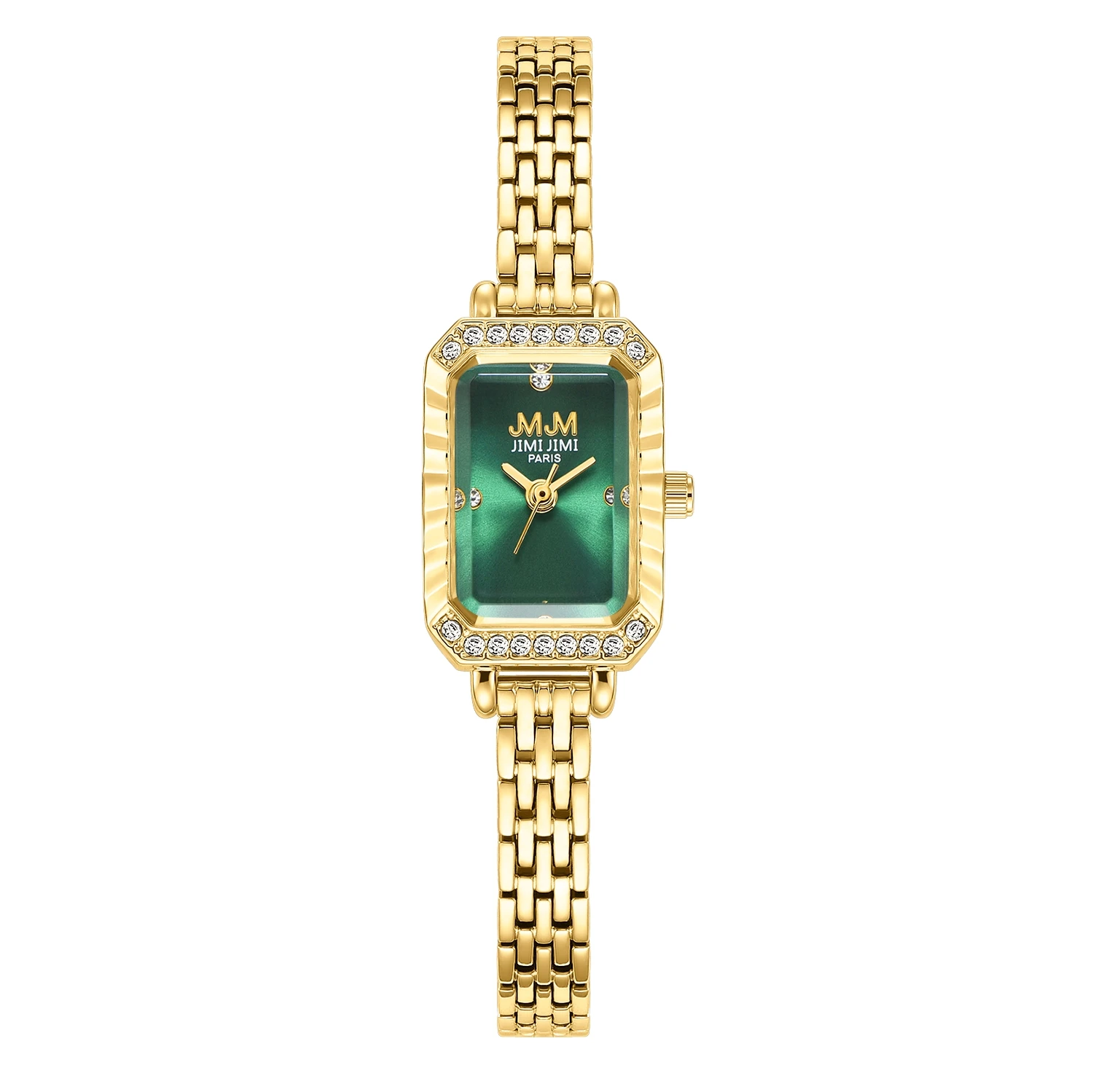 
JMJM Simple Square Fine Diamonds Embellish Noble Temperament Woman Diamond Style Quartz Watch 