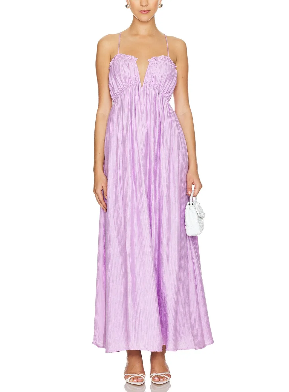2024 New Arrivals Elegant Multicolor Cotton Maxi Dress for Women Casual & Sexy Lace up Solid for Wedding & Party