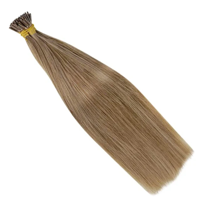 Highest quality Raw Cuticle Aligned hair Double Drawn I Tip Human Hair Extension Keratin