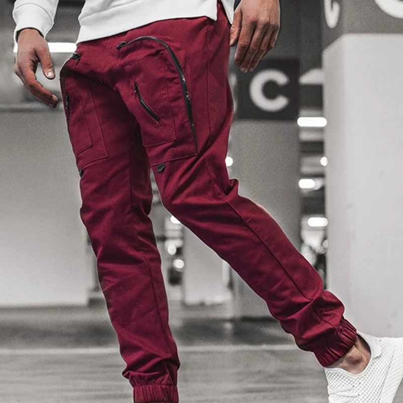 Spring and autumn wear Cargo, pants resistant automatic repair loose multi-pocket welding hot casual pants/