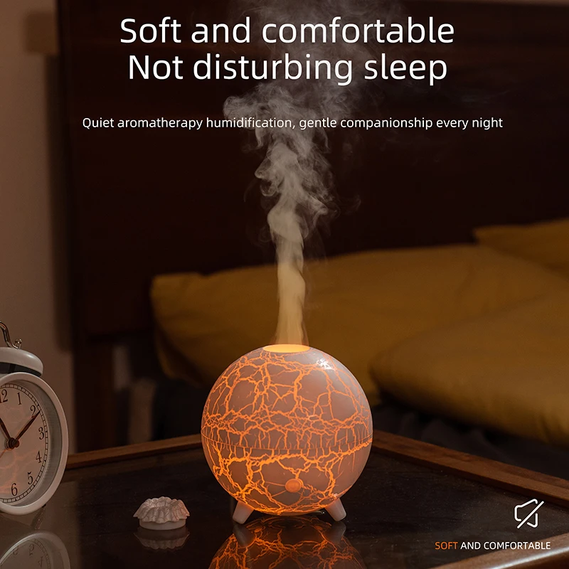 Aromatherapy Circular Furnace LED Light Mini Portable Flame Ultrasonic Air Humidifier Purifier Ultrasonic Aroma Diffuser
