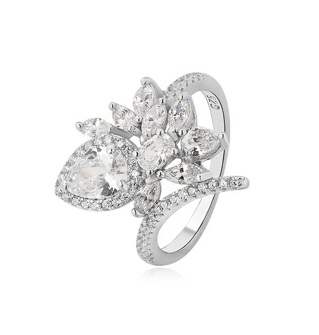 Wholesale 925 Sterling Silver Jewelry Zircon Stone Silver Ring