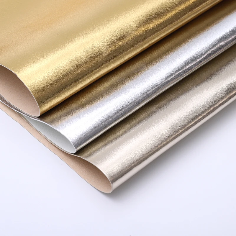 factory price soft golden and silver artificial leather for make-up bags