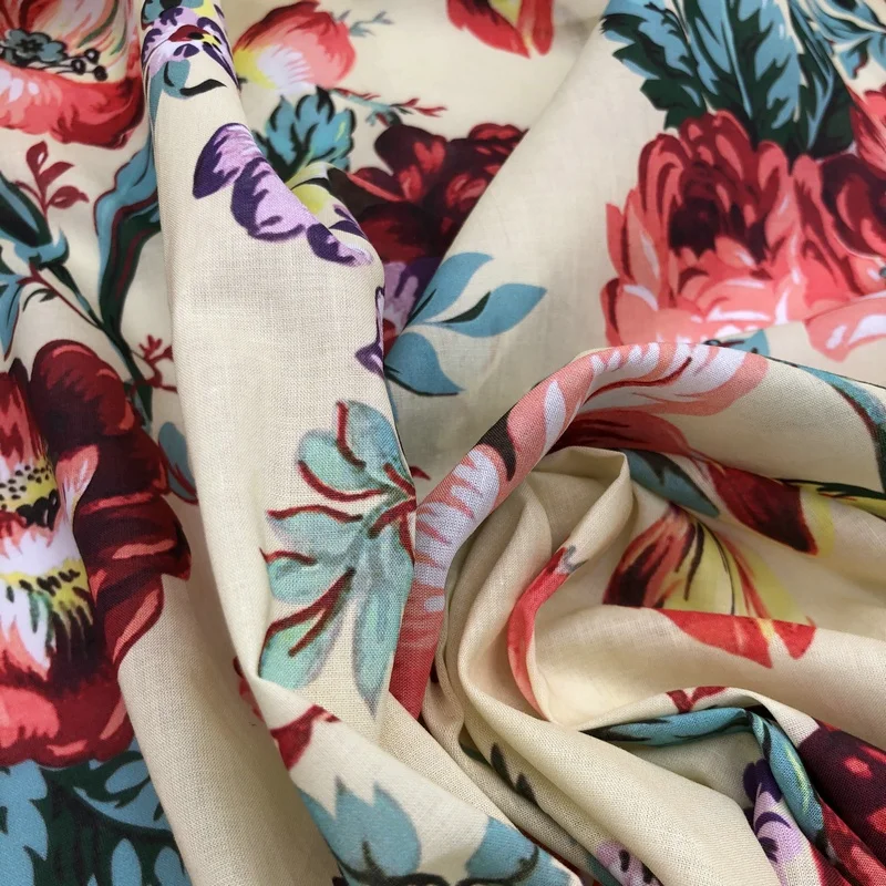 
Latest Malaysia Customer Printed 100% Cotton Voile Swiss Fabric for Summer Dress Hijab 